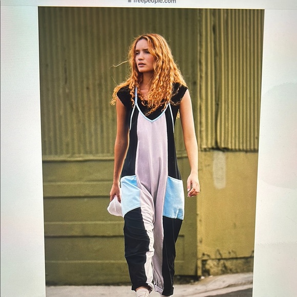 Free People Pants - Free People Hot Shot Onesie- Rainbow Combo / Colorblock Jumpsuit